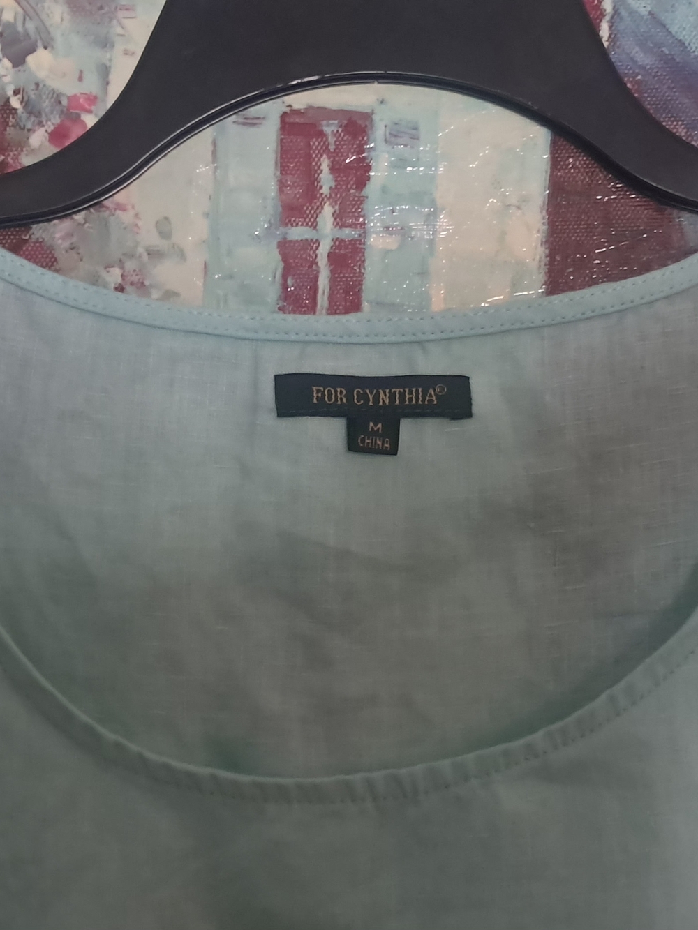 For Cynthia Mint Green Scoop Neck Tunic